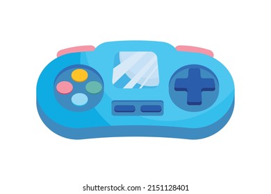 blue videogame controller over white