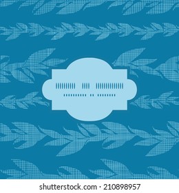 Blue vines stripes textile textured frame seamless pattern background