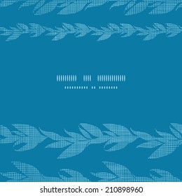 Blue vines stripes textile textured horizontal frame seamless pattern background