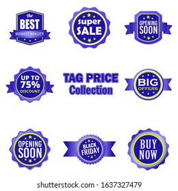 Blue Vintage badge for promotion sale, vector illustration of sale Promotions.
