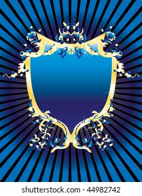 Blue vintage banner for design