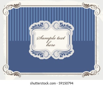 blue vintage card