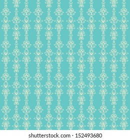 Blue vintage floral seamless pattern - vector