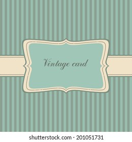 blue vintage frame.striped background