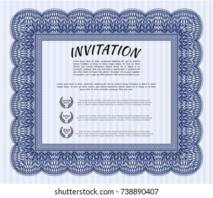 Blue Vintage invitation. Money Pattern. Complex background. Vector illustration. 
