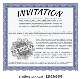 Blue Vintage invitation. Perfect design. With quality background. Detailed. 