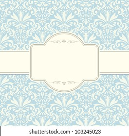 blue vintage label vector frame