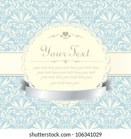 blue vintage label vector frame