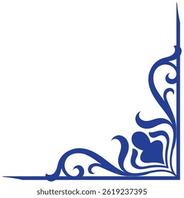 Blue vintage pattern corner, Thai pattern corner for classic decoration