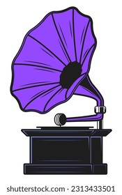 blue vintage record player - gramophone