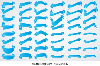 blue Vintage Ribbon Collection. Vector