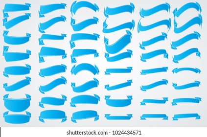 blue Vintage Ribbon Collection. Vector