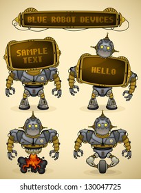 Blue vintage robot devices