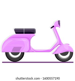 Blue vintage scooter, vector illustration
