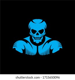 Blue vintage skull illustration, you can use for logo or material for your illustration project