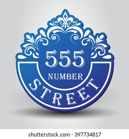 Blue Vintage Styled House Nameplate