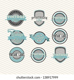 blue Vintage tags over grunge background vector illustration