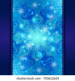 Blue vintage vector abstract background. Can be used for banner, invitation, wedding card or scrapbooking and others. Royal vector design element