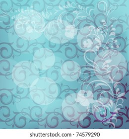 Blue vintage vector background.