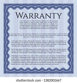 Blue Vintage Warranty Certificate template. Easy to print. Detailed. Superior design. 
