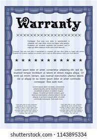 Blue Vintage Warranty template. Customizable, Easy to edit and change colors. Easy to print. Beauty design. 