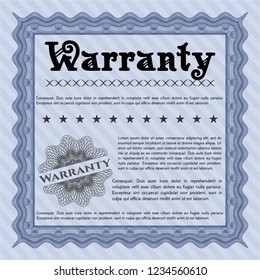 Blue Vintage Warranty template. Customizable, Easy to edit and change colors. With complex linear background. Sophisticated design. 