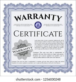 Blue Vintage Warranty template. Customizable, Easy to edit and change colors. Printer friendly. Modern design. 