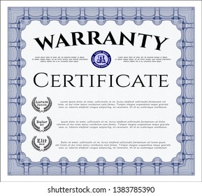 Blue Vintage Warranty template. Good design. Customizable, Easy to edit and change colors. Complex background. 