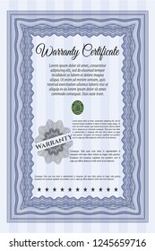 Blue Vintage Warranty template. Superior design. Customizable, Easy to edit and change colors. With quality background. 