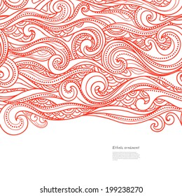 Blue Vintage Waves illustration can be used as a greeting card