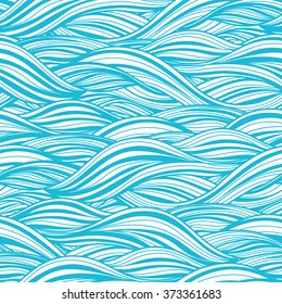 Blue Vintage Waves illustration can be used as a greeting card