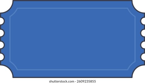 A blue vintage-style coupon ticket with decorative edges. Perfect for retro-themed events, cinema, or giveaways