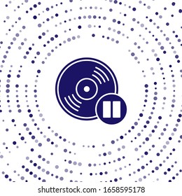 Blue Vinyl disk icon isolated on white background. Abstract circle random dots. Vector Illustration
