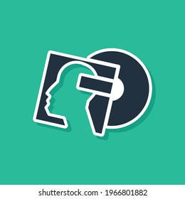Blue Vinyl disk icon isolated on green background.  Vector