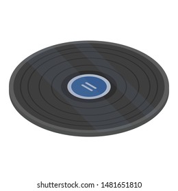 Blue vinyl disk icon. Isometric of blue vinyl disk vector icon for web design isolated on white background
