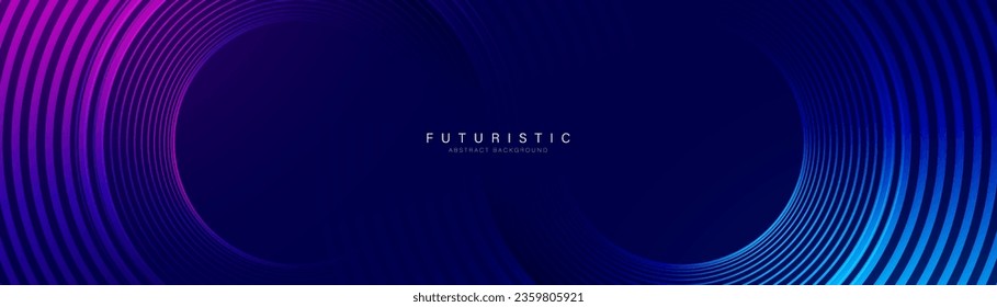 Blue and violet abstract background with glowing infinity circle curve geometric lines. Modern shiny blue, pink lines pattern. Modern Landing Page, Template, and websites. Vector illustration