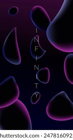 Fondo abstracto azul y violeta con líneas geométricas de curva de círculo infinito brillante. Patrón moderno de líneas rosas, azul brillante. Landing Page, Plantilla y Sitios web modernos. Ilustración vectorial