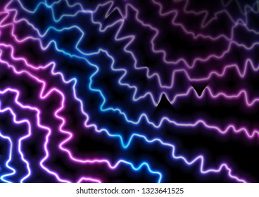 Blue and violet abstract neon rough lines retro background. Vector design