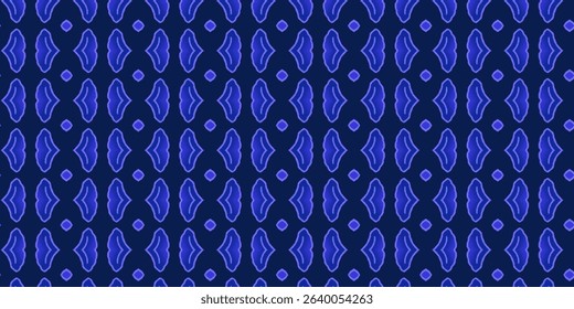 Blue and Violet Abstract Pattern – Seamless Symmetrical Background