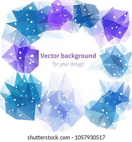 Blue and violet abstract triangle background or advertising banner. Vector illustration, for your design