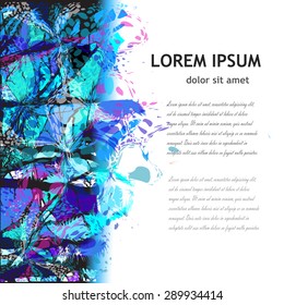 Blue violet background watercolor. Vector