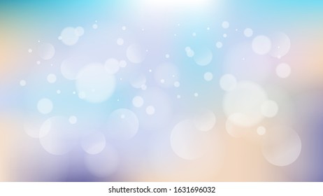 Blue violet bokeh abstract light background. Vector illustration light pastel sweet color abstract texture.