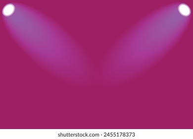 Blue and violet bright laser light shining on pink background 