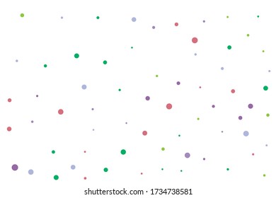 Blue and violet circles confetti falling on transparent background. Round, dot vector background. Abstract colorful confetti flying in the air. Vector holiday illustration with circles confetti.