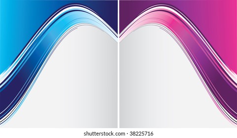 Blue and violet curves