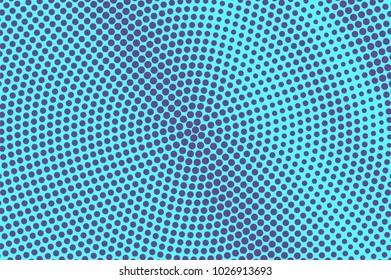 	
Blue violet dotted halftone. Diagonal oversized dotted gradient. Half tone vector background. Artificial texture. Violet dots on cyan backdrop. Vivid pop art design template. Glitch halftone texture