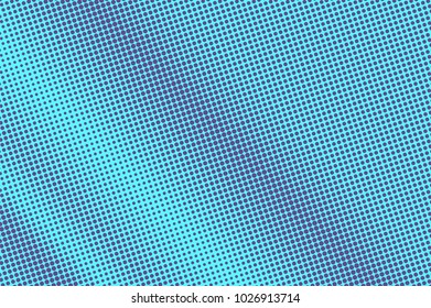 	
Blue violet dotted halftone. Diagonal frequent dotted gradient. Half tone vector background. Artificial texture. Violet dots on cyan backdrop. Vivid pop art design template. Glitch halftone texture
