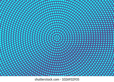 	
Blue violet dotted halftone. Rough centered dotted gradient. Half tone vector background. Artificial texture. Purple dots on cyan backdrop. Vivid pop art design template. Glitch halftone texture