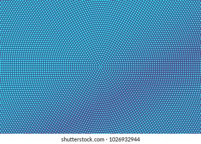 	
Blue violet dotted halftone. Round textured dotted gradient. Half tone vector background. Artificial texture. Purple dots on cyan backdrop. Vivid pop art design template. Glitch halftone texture