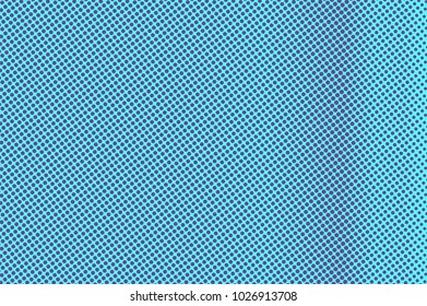 	
Blue violet dotted halftone. Vertical frequent dotted gradient. Half tone vector background. Artificial texture. Violet dots on cyan backdrop. Vivid pop art design template. Glitch halftone texture